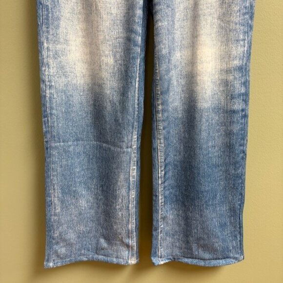 Mila Rosabella Womens Denim Print Pull On Wide Leg Sweatpants Size L Casual NWT - Picture 3 of 14